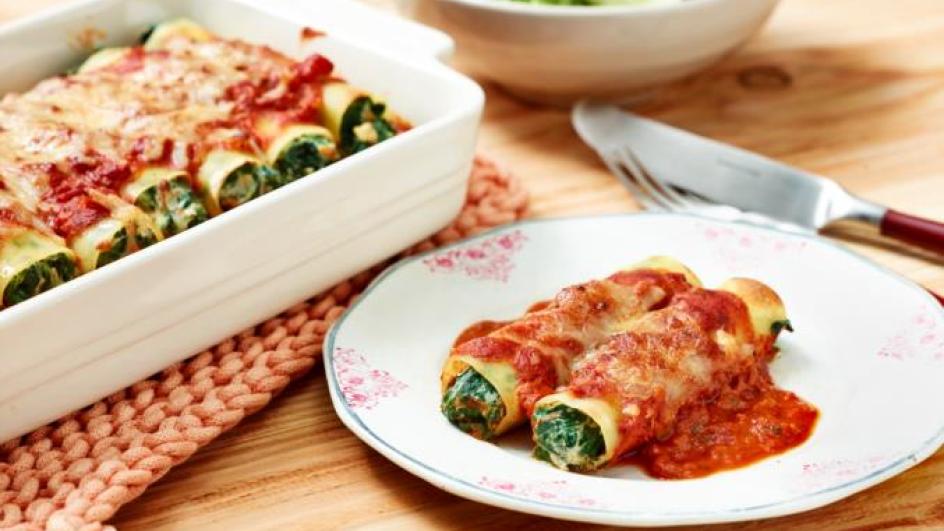 Cannelloni mit Ricotta-Spinat-Füllung