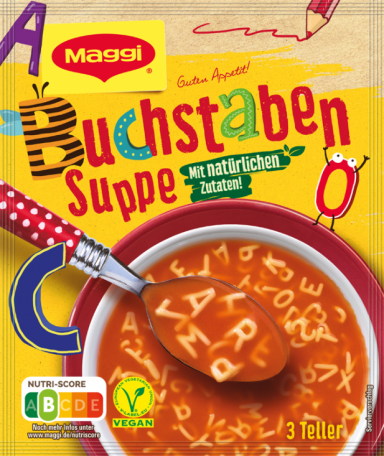 Maggi Guten Appetit Tomaten-Buchstaben Suppe