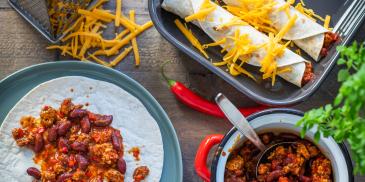 Enchiladas mit Chili con Carne