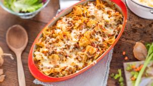 Farfalle-Auflauf à la Bolognese